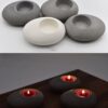 2'li Çakıl Taşı Tealight Mumluk Silikon Kalıp Seti K-1392, Kokulu Taş Sabun Alçı Mum Kalıbı - Görsel 6