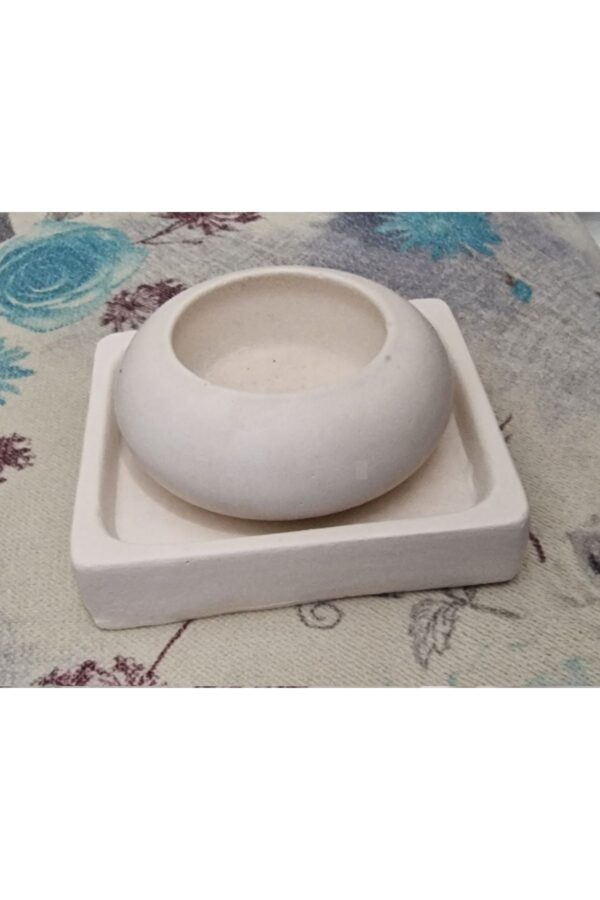 Kare Altlık ve Yuvarlak Tealight Mumluk Silikon Kalıp K-1366, Kokulu Taş Alçı Polyester Beton Kalıbı