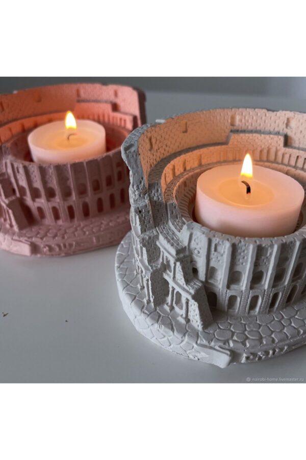 Roma Kolezyum Flavianus Amfitiyatrosu Tealight Mumluk Silikon Kalıp K-1244