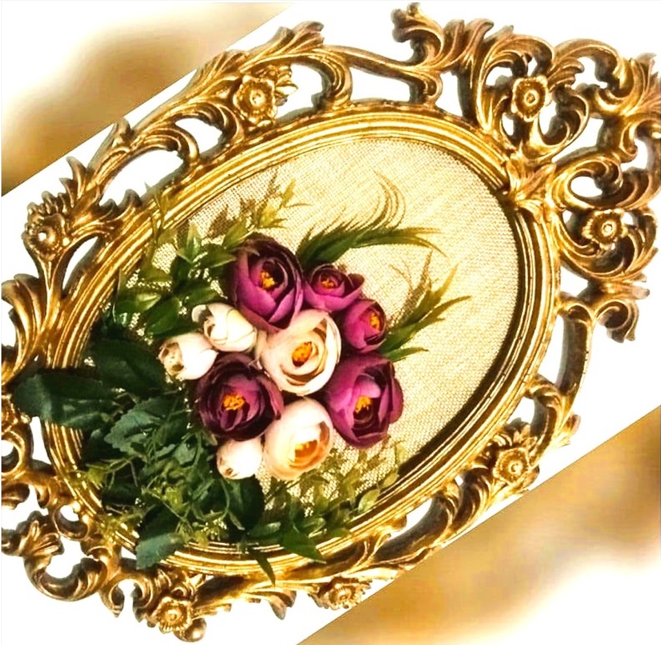 Çiçek Kabartmalı Ortası Dolu 40cm Büyük Boy Çerçeve Silikon Kalıp K-004 - Görsel 3