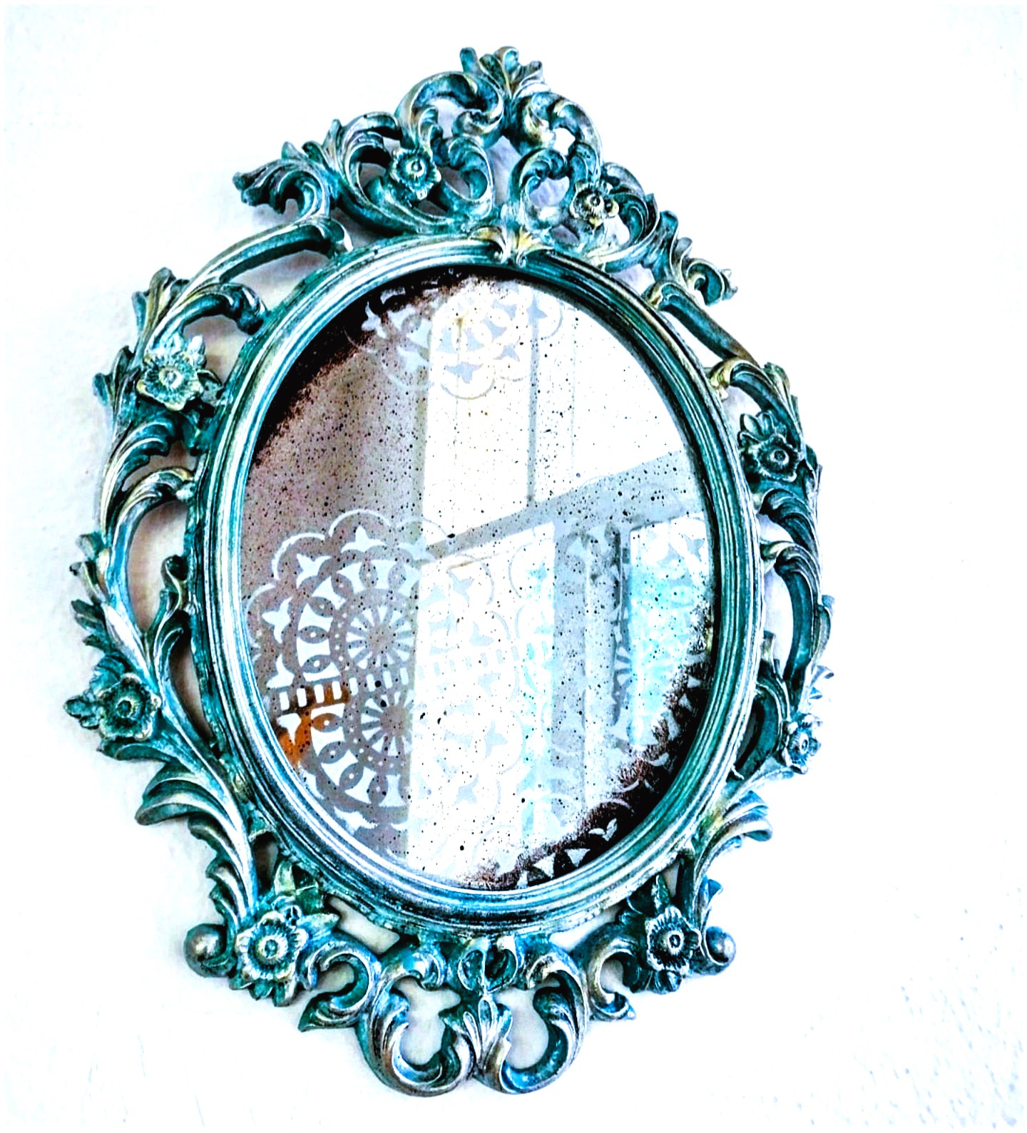 Çiçek Kabartmalı Ortası Dolu 40cm Büyük Boy Çerçeve Silikon Kalıp K-004 - Görsel 4