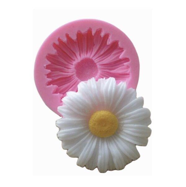 6cm Papatya Çiçeği Silikon Kalıp K-093, Kokulu Taş Sabun Polyester Reçine Alçı Mum Kalıbı