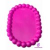 16cm Oval Bubble Taban Sunumluk Çerçeve Mum Tabağı Altlığı Silikon Kalıp K-1378 - Görsel 3
