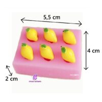 6'lı Mini Minyatür Limon Meyve Silikon Kalıp K-1395, Taş Tozu Alçı Sabun Mum Kalıbı