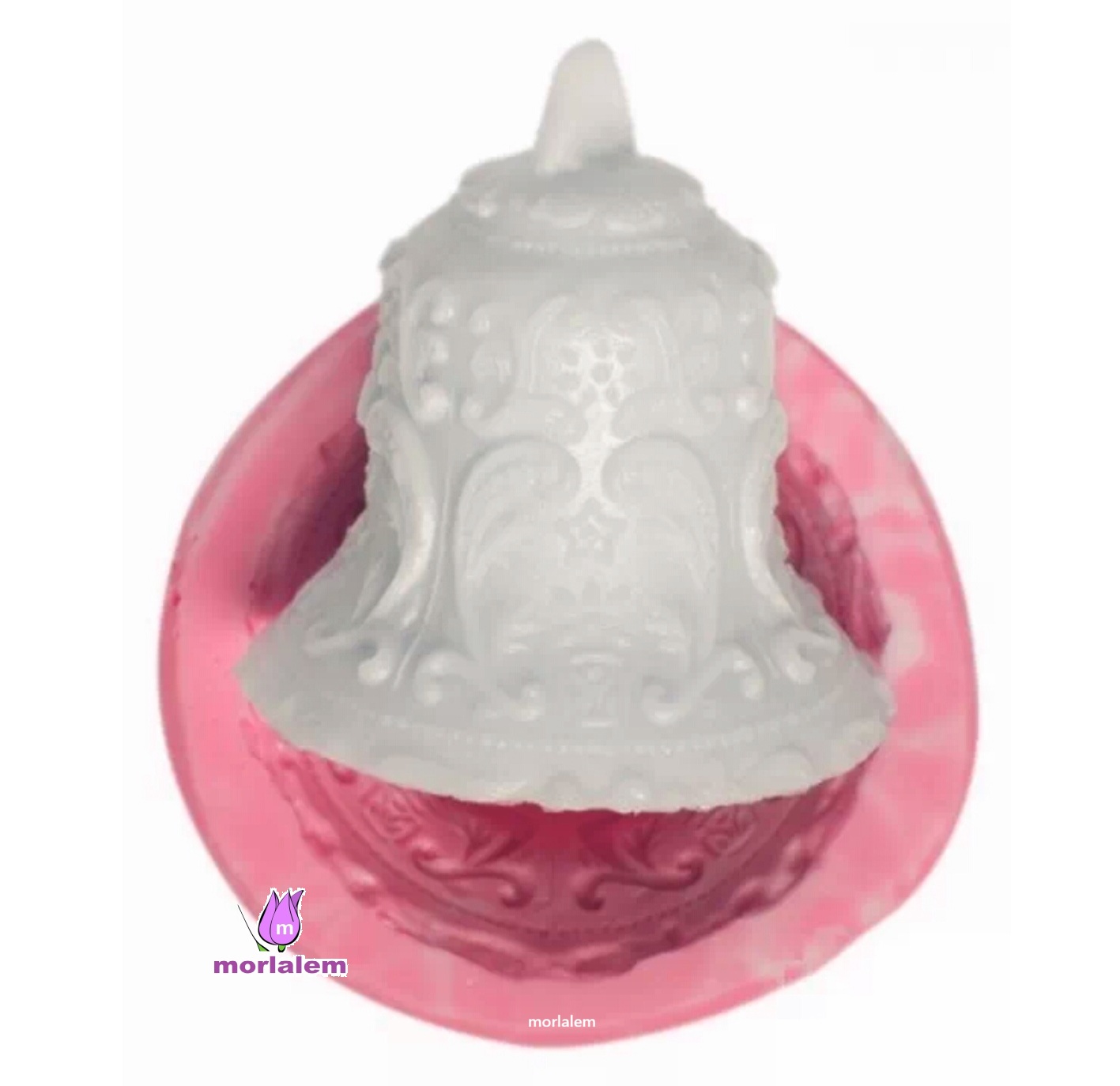 3 Boyutlu Çan Silikon Kalıp K-437, Kokulu Taş Sabun Alçı Mum Kalıbı - Görsel 5