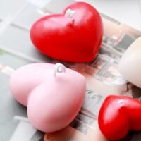 3 Boyutlu 6,6cm Kalp Silikon Kalıp K-1008, Kokulu Taş Sabun Mum Kalıbı