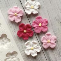 4'lü, Dörtlü Mini Minyatür Çiçek Silikon Kalıp K-1309, Taş Tozu Sabun Alçı Mum Kalıbı