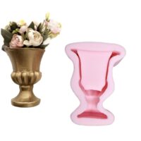 Duvar, Pano Süsü, 14,5cm Dekor Yarım Saksı Silikon Kalıp K-1295