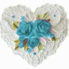 Gül Çiçek Motifli Kalp 7,5cm Silikon Kalıp K-017, Taş Tozu Sabun Alçı Mum Kalıbı - Görsel 8