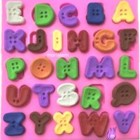 Düğme Şeklinde 2cm Mini Harf Alfabe Seti Silikon Kalıp K-226