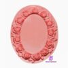 Gül Çiçek Kabartma 21cm Oval Çerçeve Silikon Kalıp K-270, Taş Tozu Alçı Mum Kalıbı - Görsel 7