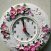 Gül Çiçek Kabartmalı 20cm Saat Silikon Kalıp K-516 - Görsel 3