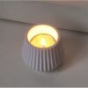 El Yapımı, Oluklu Konik 5,8cm Alçı Tealight Mumluk (Ham, Boyasız) B1349 - Görsel 5