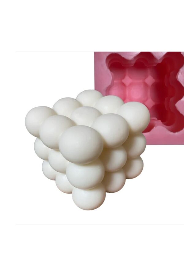 6cm Bubble Küp Mum Silikon Kalıp K-1258, Kokulu Taş Sabun Alçı Mum Kalıbı