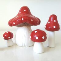 3 Boyutlu 4'lü Mantar Seti Silikon Kalıp K-684, Taş Tozu Polyester Epoksi Alçı Mum Kalıbı