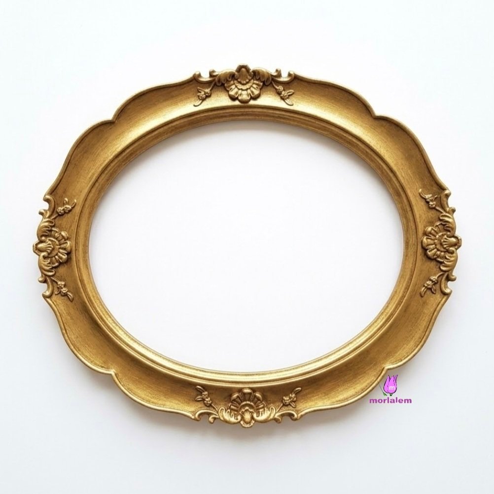 Yaprak Ve Çiçek Kabartmalı 30cm Oval Çerçeve Silikon Kalıp K-801 - Görsel 8