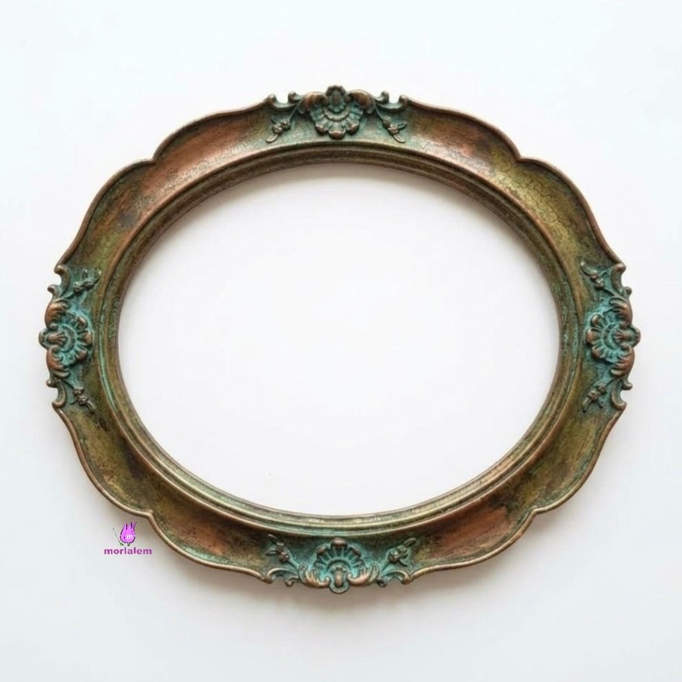 Yaprak Ve Çiçek Kabartmalı 30cm Oval Çerçeve Silikon Kalıp K-801 - Görsel 5