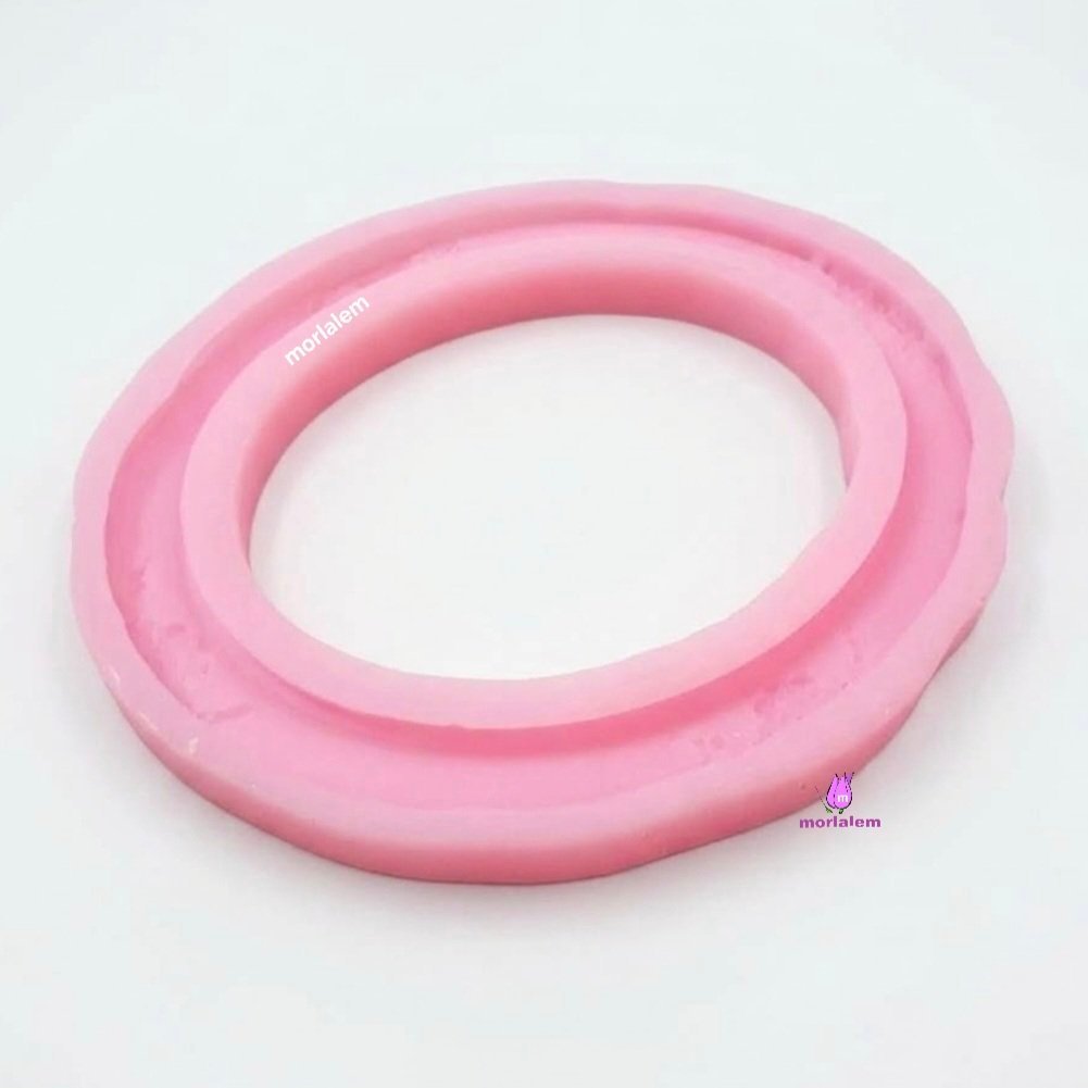 Yaprak Ve Çiçek Kabartmalı 30cm Oval Çerçeve Silikon Kalıp K-801 - Görsel 2