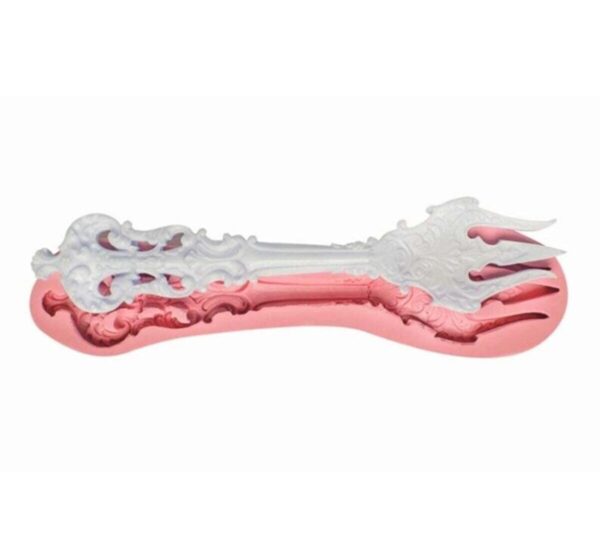 24cm Çatal Silikon Kalıp K-027, Polyester Reçine Taş Tozu Çimento Mum Alçı Kalıbı