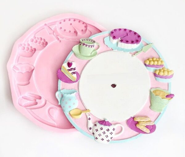 29cm Mutfak Temalı Kabartma Saat Silikon Kalıp K-675