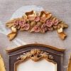 Kurdele Gül Çiçekli 15cm Aplik Dekor Silikon Kalıp K-032, Polyester Çimento Mum Alçı Kalıbı - Görsel 4