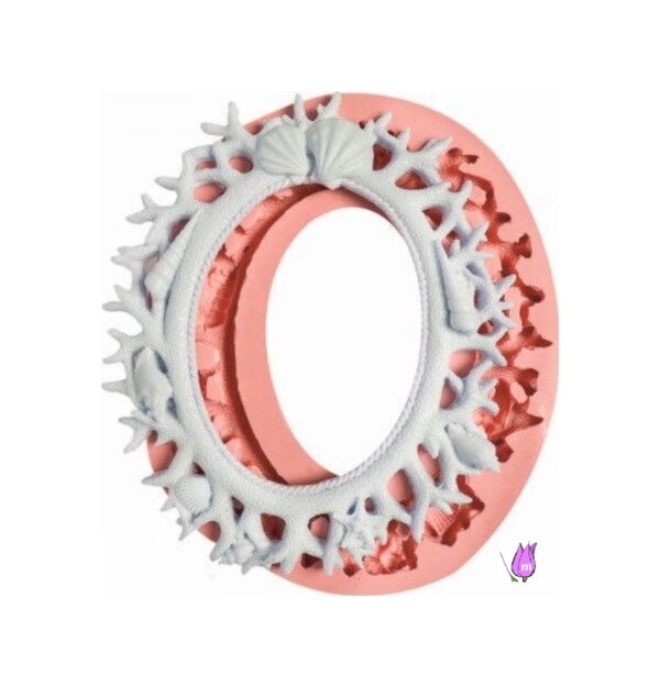 Deniz Midye Mercan 30cm Çerçeve Silikon Kalıp K-021, Polyester Taş Tozu Alçı Kalıbı
