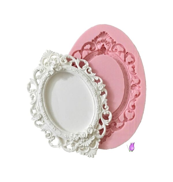 Kapı Süsü Gül Kabartmalı 34 Cm Çerçeve Silikon Kalıp K-019