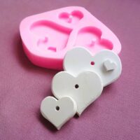 Üçlü Kalp Kalpler Askı Seti Silikon Kalıp K-679