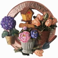 Kapı Süsü Çelenk, Saksı Çiçek Lale Şakayık Gül, Silikon Kalıp K-151, Polyester Çimento Alçı Kalıbı