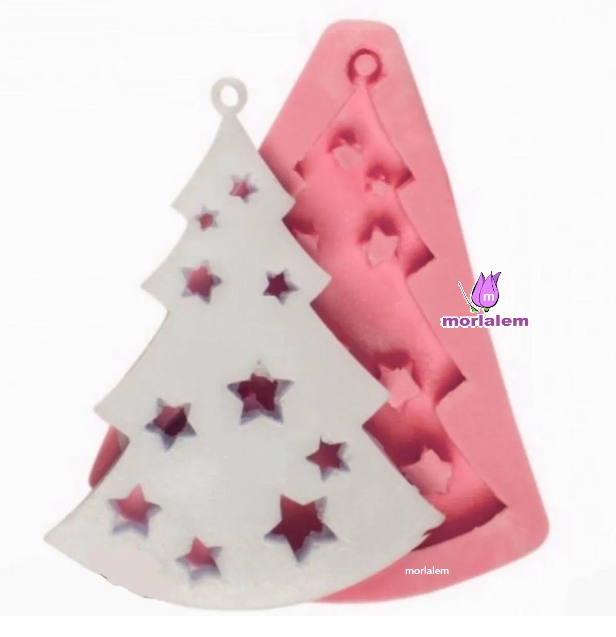 Askılı Mini Çam Ağacı Silikon Kalıp K-120, Taş Tozu Çimento Polyester Alçı Kalıbı - Görsel 2