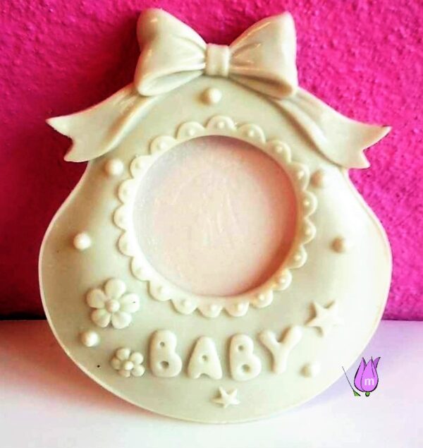 Baby Önlük Çerçeve Çiçek Yıldız Silikon Kalıp K-164, Polyester Taş Tozu Alçı Kalıbı