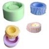 6cm Minik Kütük Mumluk Silikon Kalıp K-423, Polyester Çimento Taş Tozu Alçı Kalıbı - Görsel 2