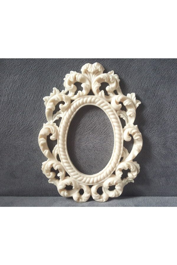 Sarmaşık Kabartmalı 24cm Oval Çerçeve Silikon Kalıp K-198