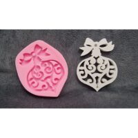 10cm Sarmaşık ve Kurdeleli Askı Silikon Kalıp K-1292, Kokulu Taş Sabun Alçı Mum Kalıbı