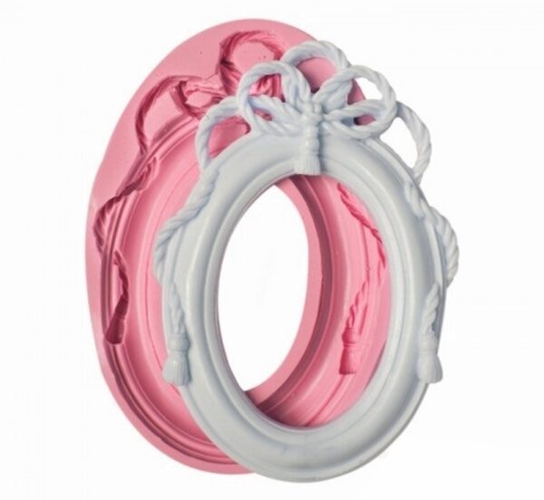 Halat Kabartmalı 22cm Oval Çerçeve Silikon Kalıp K-199