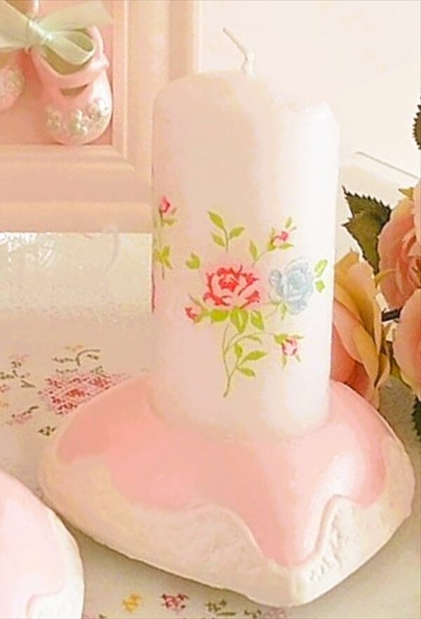Çiçek Desenli Kalp Mumluk 11cm Silikon Kalıp K-207, Polyester Reçine Taş Tozu Alçı Kalıbı