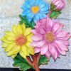Dev Ayçiçeği Aster Kasımpatı Buketi Çiçeği 25cm Silikon Kalıp K-468, Polyester Taş Tozu Alçı Kalıbı - Görsel 3