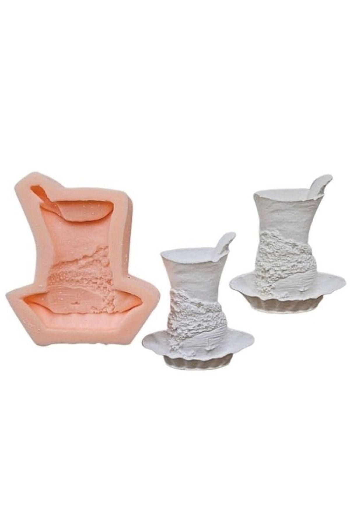 Çay Bardağı Silikon Kalıp K-755, Kokulu Taş Sabun Alçı Mum Kalıbı - Görsel 2