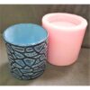 Taş Dekor 9cm Saksı Silikon Kalıp K-304, Polyester Taş Tozu Alçı Kalıbı - Görsel 2