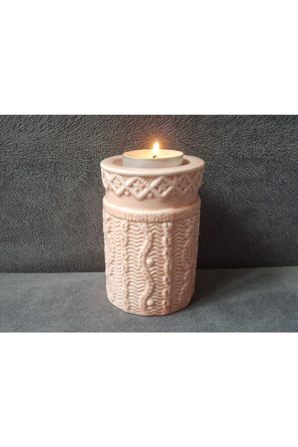 Örgü Kabartmalı Tealight Mumluk Silikon Kalıp K-352