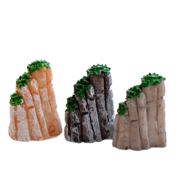 Terrarium İçin 3cm Mini Minyatür Kaya Kayalık Taş Dağ Silikon Kalıp K-655, Kokulu Taş Mum Kalıbı
