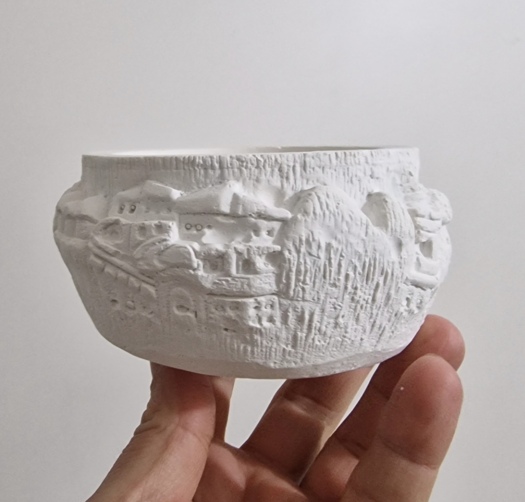 Kapadokya Ürgüp Göreme Ortahisar Kaya Evleri, Peri Bacaları 12cm Saksı Mumluk - Görsel 2