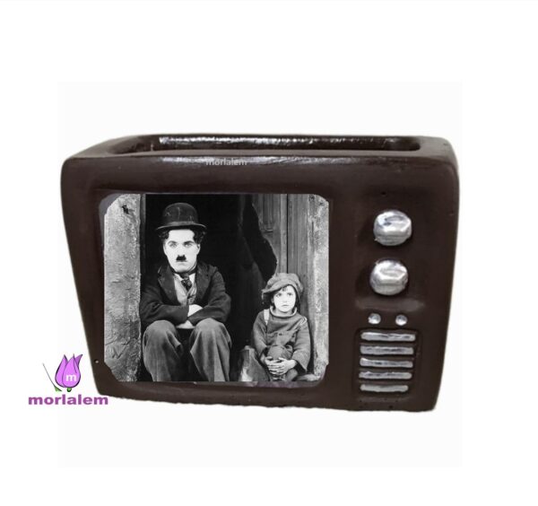 14cm Nostaljik Televizyon Saksı Silikon Kalıp K-1065, Polyester Taş Tozu Alçı Kalıbı