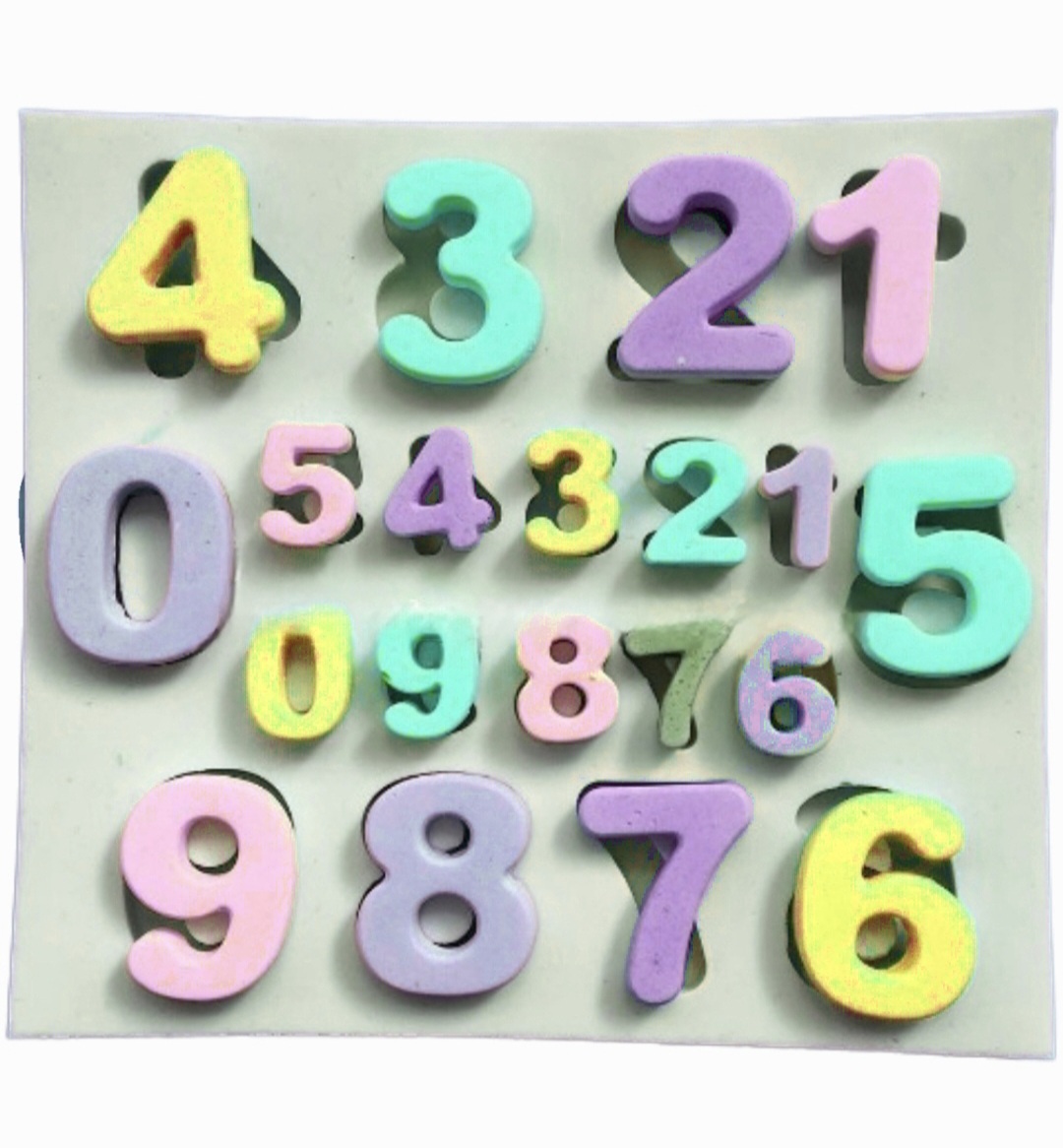Sayılar Rakamlar 1,8cm ve 3,2cm Rakam Seti Silikon Kalıp K-1425, Taş Tozu Sabun Alçı Mum Kalıbı - Görsel 6