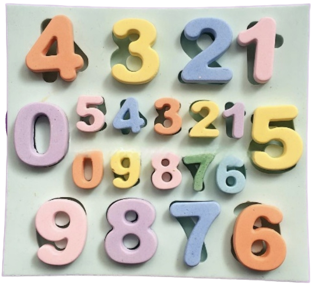 Sayılar Rakamlar 1,8cm ve 3,2cm Rakam Seti Silikon Kalıp K-1425, Taş Tozu Sabun Alçı Mum Kalıbı - Görsel 4