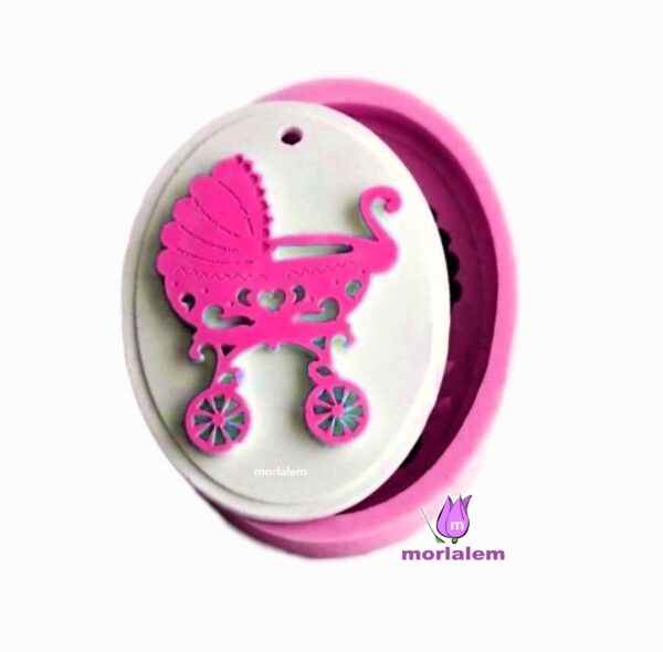Bebek Sepeti Askı Silikon Kalıp K-227, Polyester Taş Tozu Sabun Mum Alçı Kalıbı