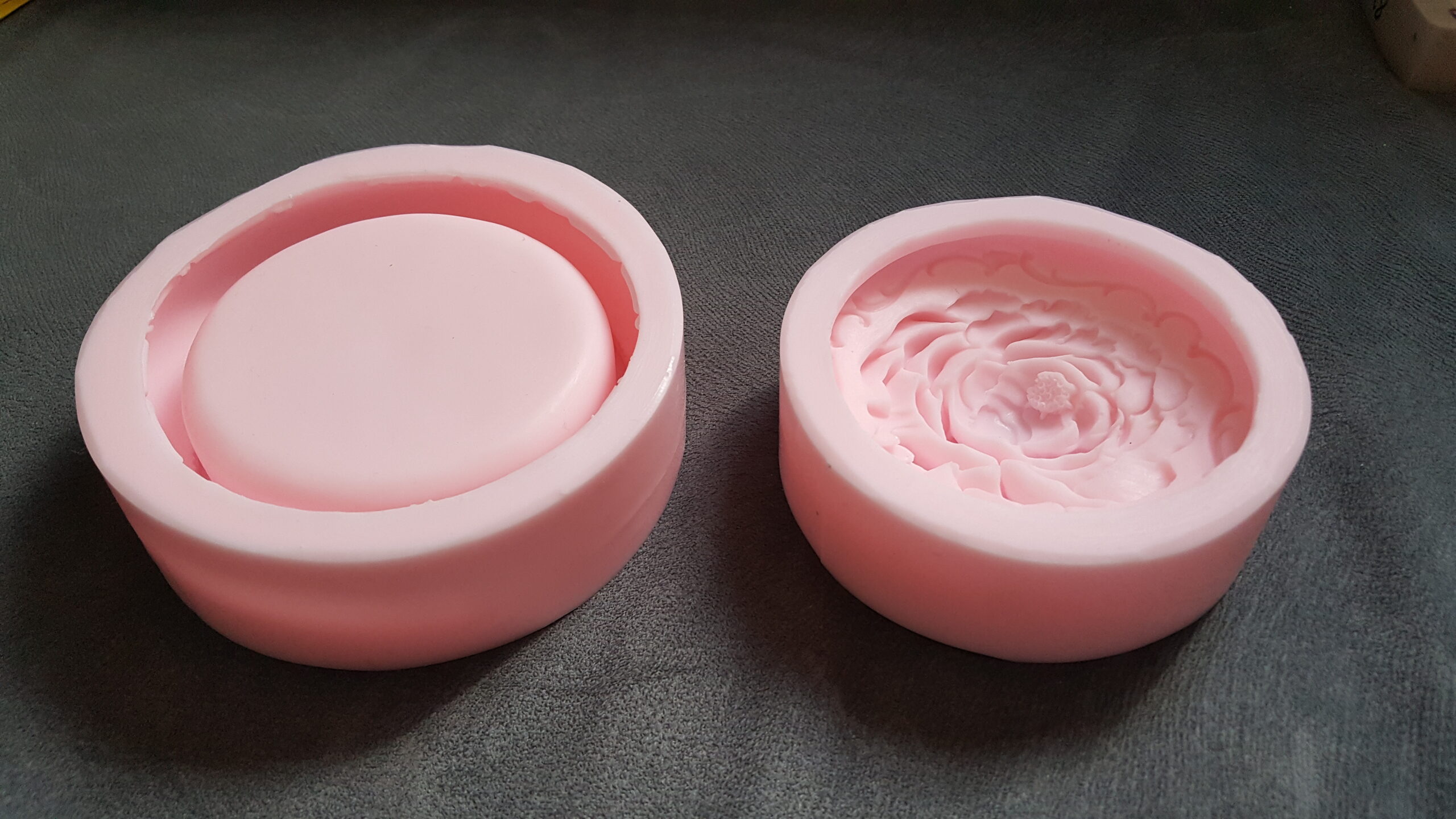 Takı Kutusu Kalıbı, Gül Çiçek Kabartmalı 10cm Kutu Silikon Kalıp K-284, Polyester Alçı Taş Tozu Kalıbı - Görsel 2