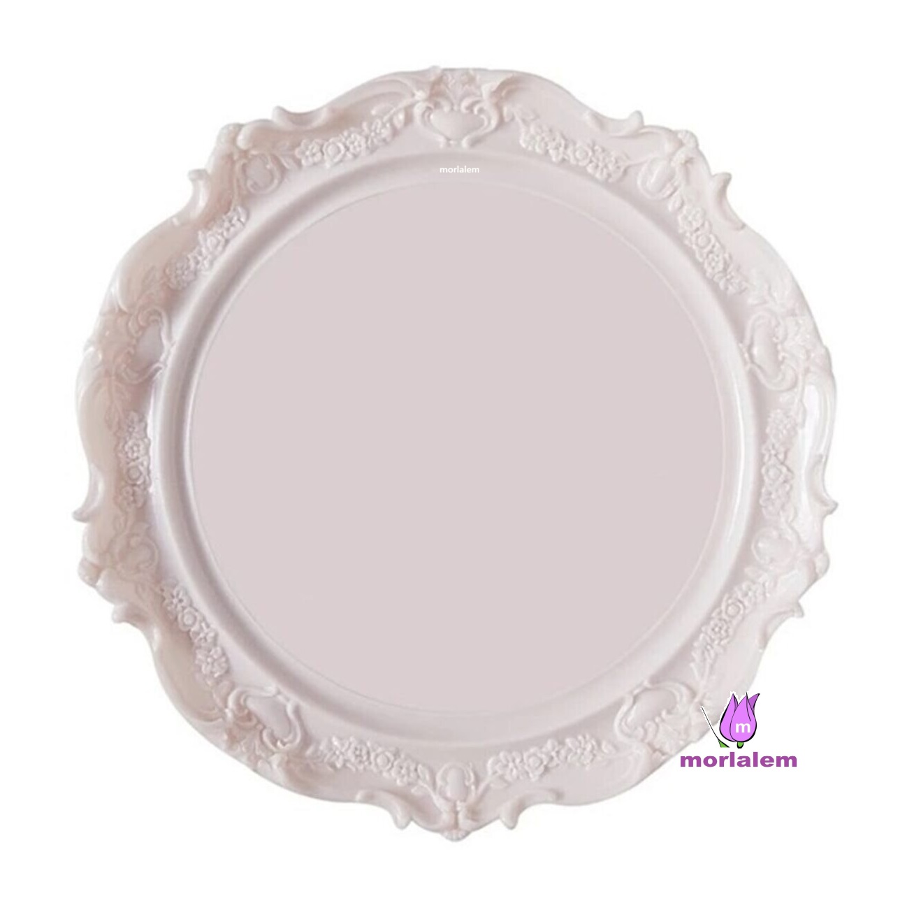 Çiçek Kabartma 27cm Çerçeve Tabak Tepsi Silikon Kalıp K-833 - Görsel 4