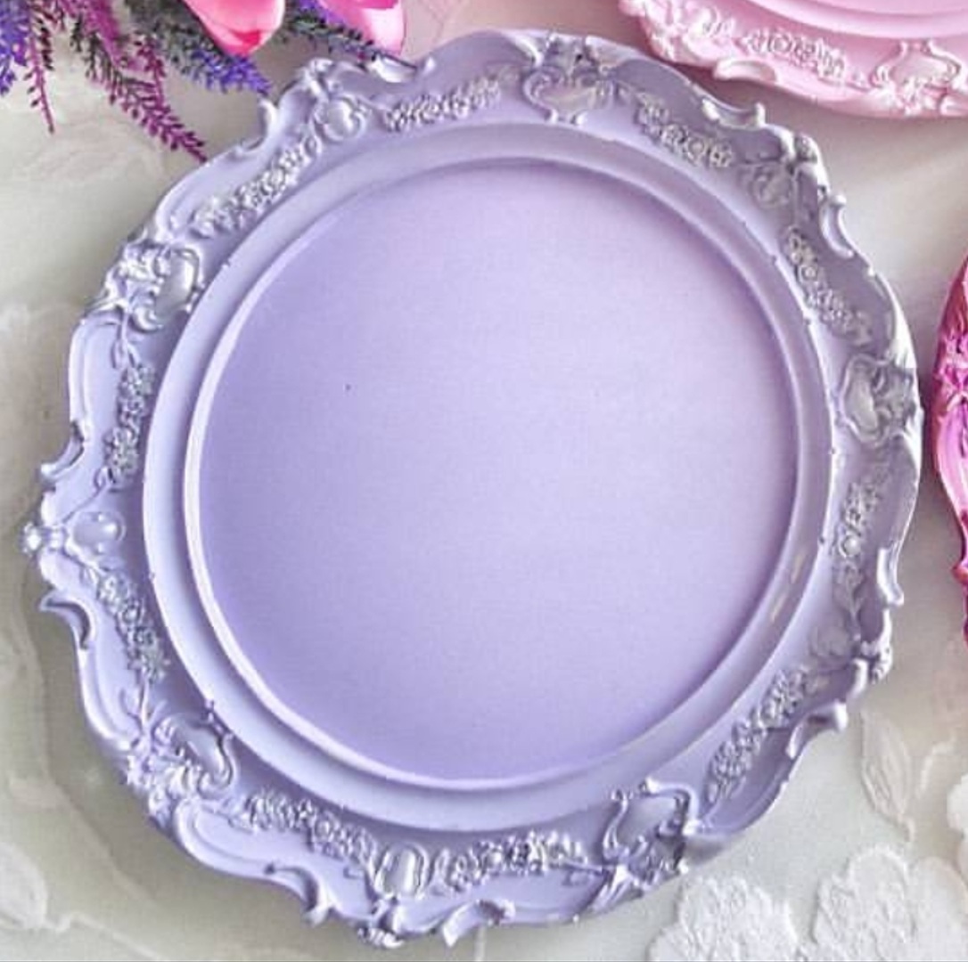 Çiçek Kabartma 27cm Çerçeve Tabak Tepsi Silikon Kalıp K-833 - Görsel 5