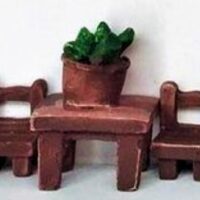 3 Boyutlu 2 Sandalye 1 Masa Seti Silikon Kalıp K-415, Taş Tozu Sabun Alçı Mum Kalıbı